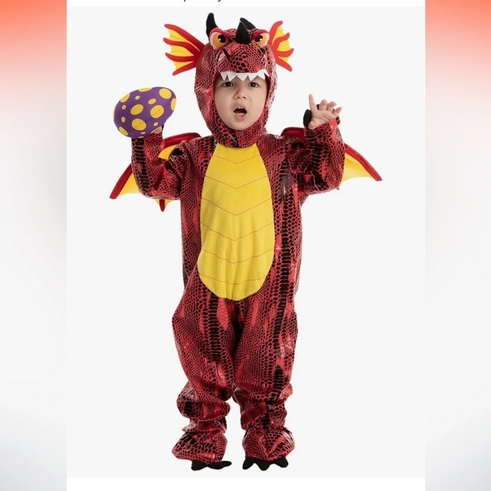 NWT Red Dragon Costume with Egg  6-12 months Halloween Dress Up Party